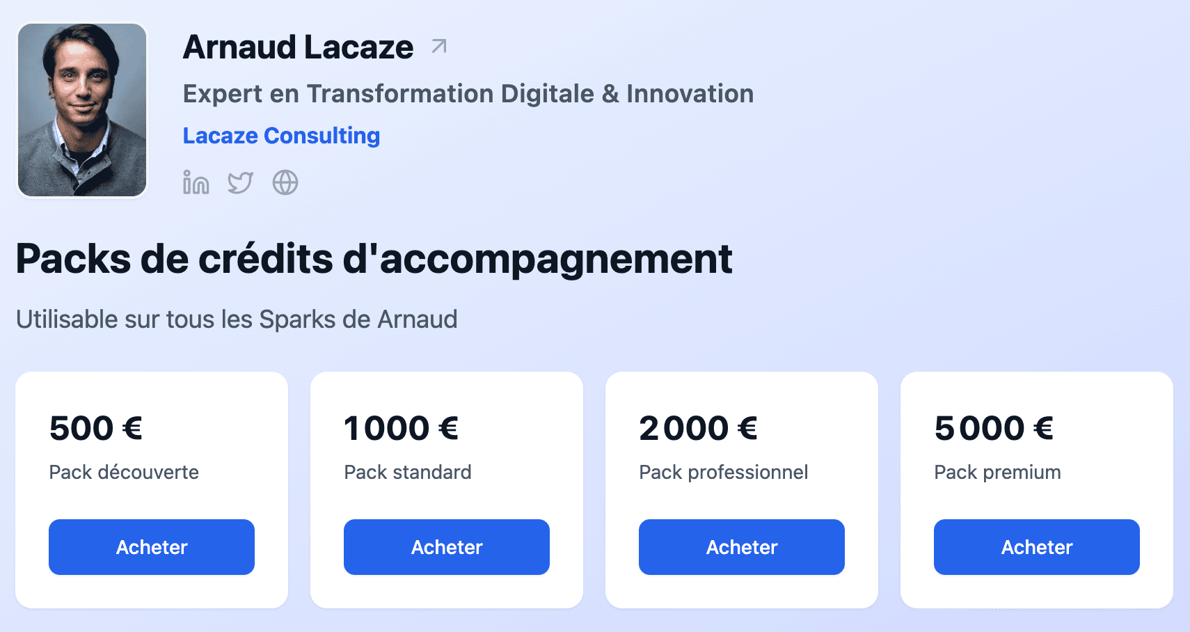 Exemple d'une page crédits